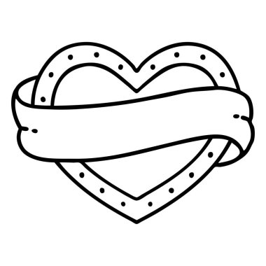 siyah çizgi şeklinde dövme kalp ve bayrak