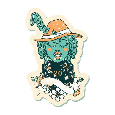 Retro Dövme Tarzı. 20 zarlı yarım ork ozanı şarkısı.