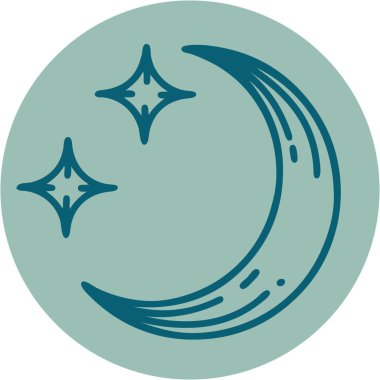 Ay ve yıldızların ikonik dövme şekli