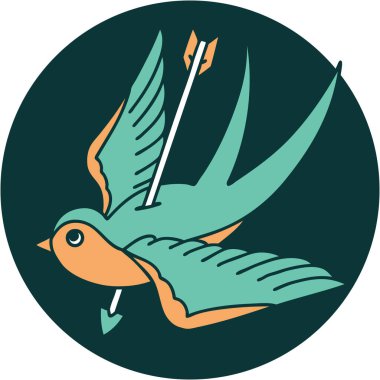 Bir kırlangıcın ikonik dövme şekli