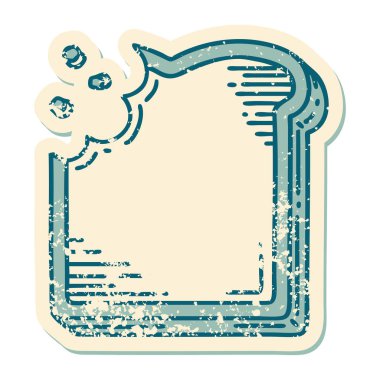 Isırılmış bir ekmek diliminin sembolik dövmeli görüntüsü