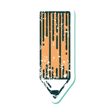 Bir kalemin sembolik depresif dövme görüntüsü