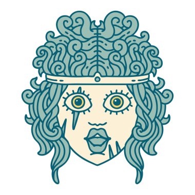 Retro Dövme Tarzı İnsan Barbar Karakteri