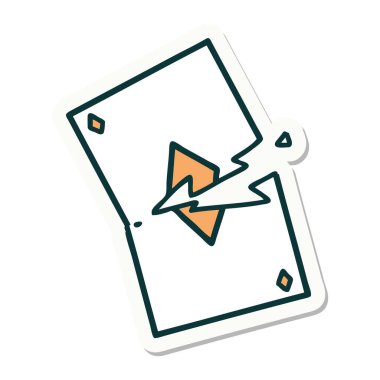 Dövme çıkartması geleneksel stil yırtık bir kart