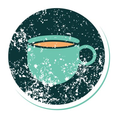 Kahve fincanının sembolik dövmeli görüntüsü