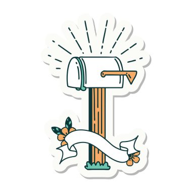 Dövme stili kapalı posta kutusu etiketi