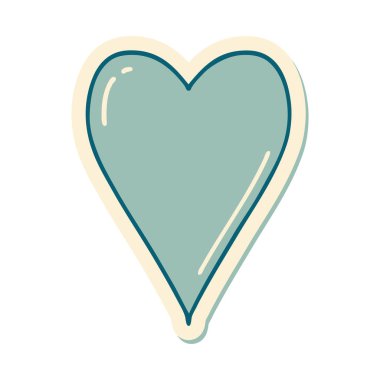 Dövme çıkartması geleneksel bir kalp tarzında.