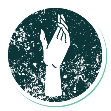 Bir elin sembolik depresif dövme görüntüsü