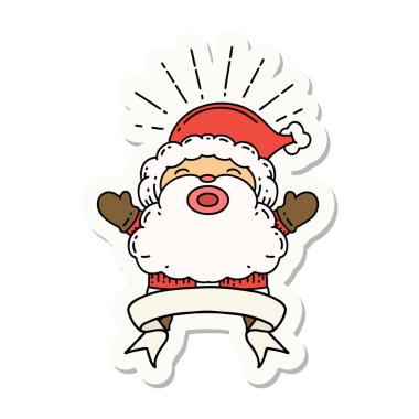 Dövme stili Noel Baba karakterinin çıkartması.