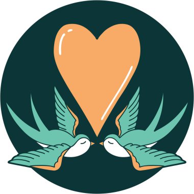 Kırlangıçların ve bir kalbin ikonik dövme görüntüsü