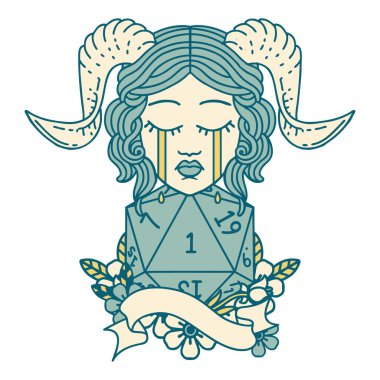 Retro Dövme Biçimi ağlama Doğal bir D20 rulo ile döşeme