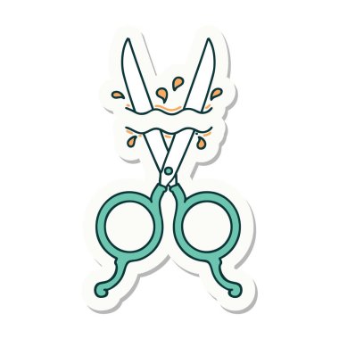 Geleneksel berber makas stili dövme çıkartması