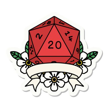 Doğal bir 20 kritik vuruşluk D20 zarının çıkartması.