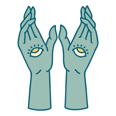 Mistik ellerin ikonik dövme görüntüsü