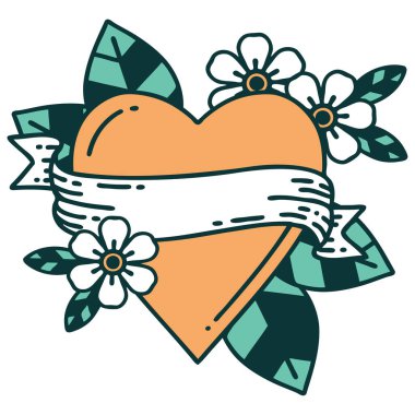 Bir kalp ve bayrağın ikonik dövme görüntüsü