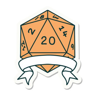 Doğal bir 20 kritik vuruşluk D20 zarının çıkartması.