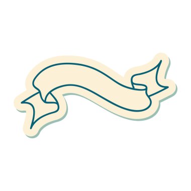 Dövme çıkartması geleneksel bir pankart stiliyle