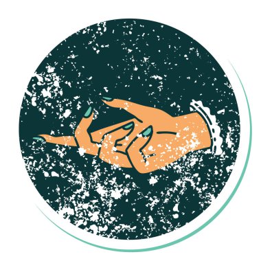 Bir elin sembolik depresif dövme görüntüsü