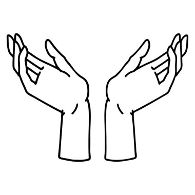 açık elle siyah çizgi şeklinde dövme