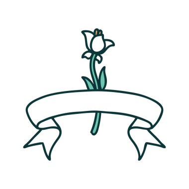 Zambak dövmeli geleneksel dövme.