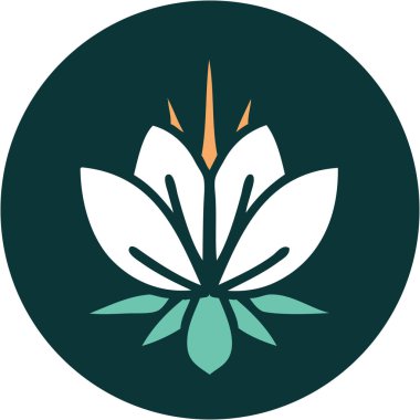 Bir nilüfer çiçeğinin ikonik dövme görüntüsü