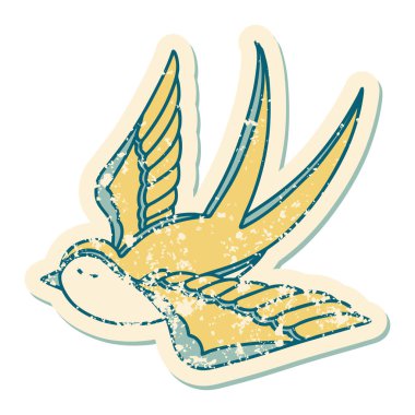 Bir kırlangıcın sembolik dövmeli görüntüsü