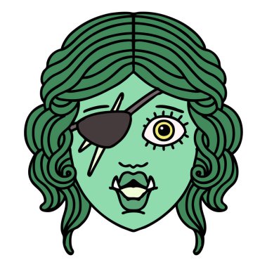 Retro Dövme Biçimli Ork karakter yüzü