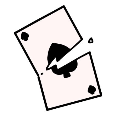 Yırtık kart şeklinde geleneksel dövme