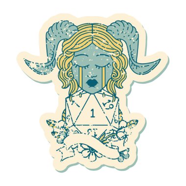 Retro Dövme Biçimi ağlama Doğal bir D20 rulo ile döşeme