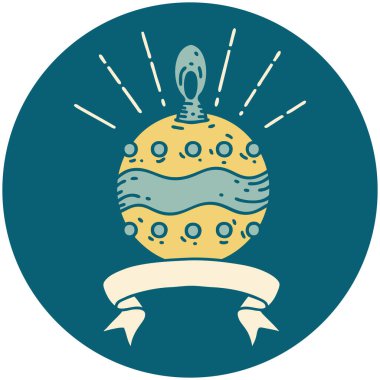 Dövme stili Noel süsü ikonu