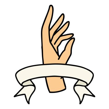 Geleneksel dövmeli bir el işareti