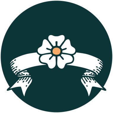 Çiçek sancağıyla dövme biçimi simgesi