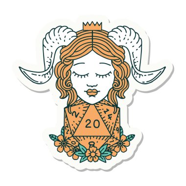 Doğal yirmilik zarla yapıştırılmış etiket.