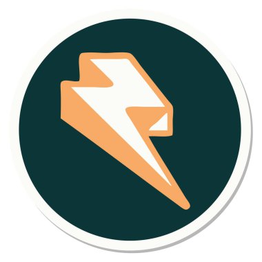 Geleneksel yıldırım stili dövme etiketi