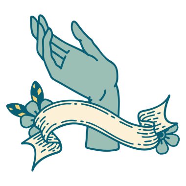 Geleneksel dövmeli bir el işareti