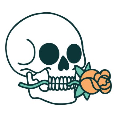 Bir kafatasının ikonik dövme şekli