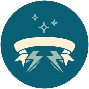 yıldırım sancağına sahip dövme biçimi simgesi