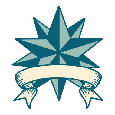 Yıldızlı geleneksel dövme.