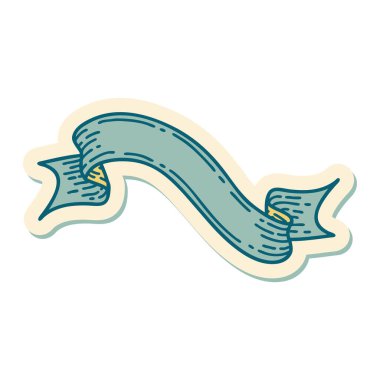 Dövme çıkartması geleneksel bir pankart stiliyle