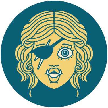 Retro Dövme Biçimli Ork karakter yüzü