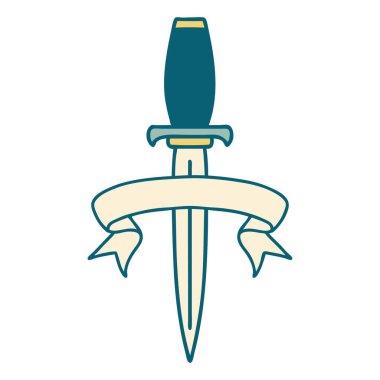 Hançer sancağıyla geleneksel dövme.