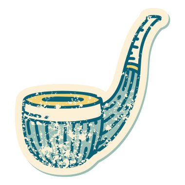 Sigara tiryakisi piposunun sembolik dövmeli görüntüsü