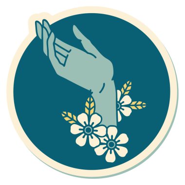 Dövme çıkartması geleneksel bir el stili.