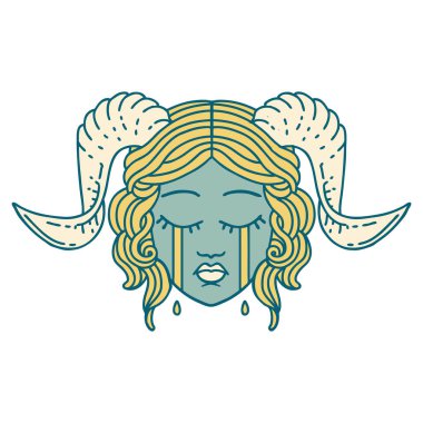 Retro Dövme Biçimi ağlama kiremit karakter yüzü