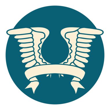 bir kanat sancağına sahip dövme biçimi simgesi