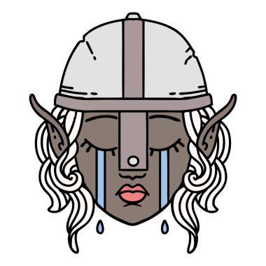 Retro Dövme Tarzı Ağlayan Elf Savaşçısı karakteri