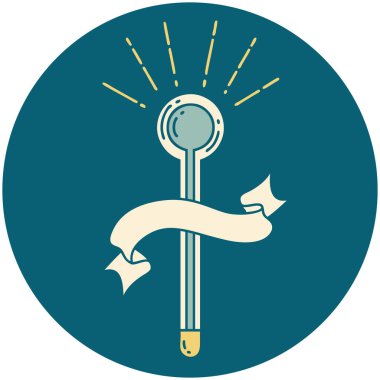 Dövme stili cam termometrenin simgesi 