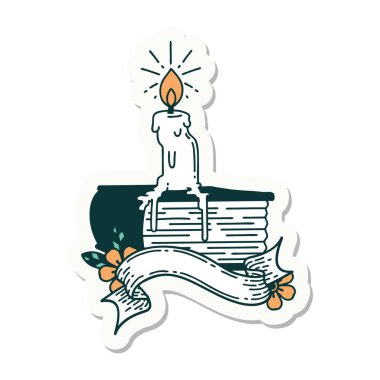 Dövme stili mum etiketi kitapta eriyor.