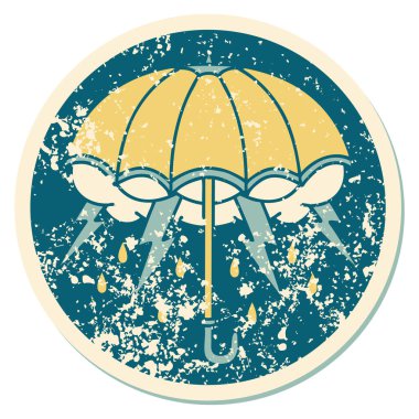 Bir şemsiyenin sembolik depresif dövme şekli