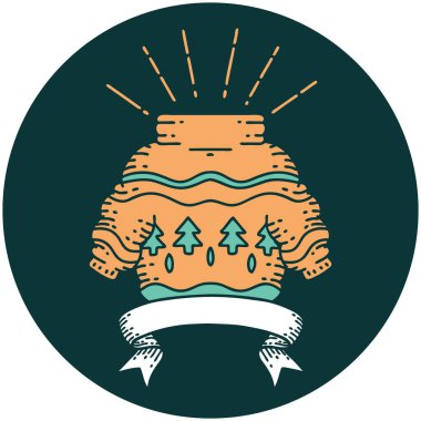 Dövme stili Noel kazağının simgesi